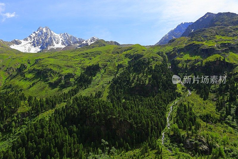 奥地利泰洛高山景观，因斯布鲁克，Hohe Tauern, Kaunertal山路